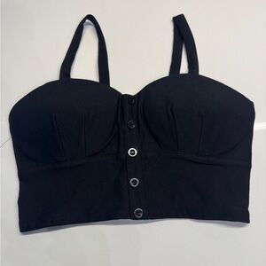 Black crop top large or medium padded New